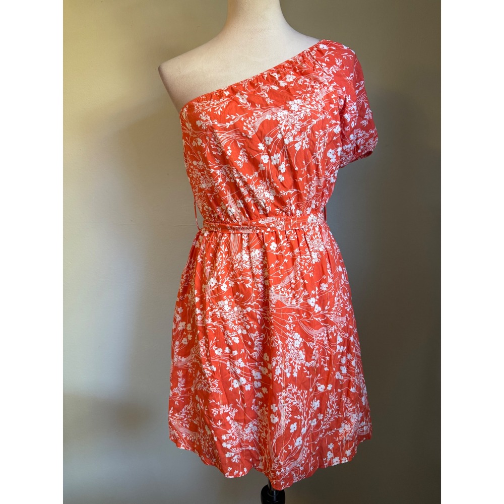 Magnolia Boutique Red Floral One Shoulder Mini Dress boho Y2K whimsi dainty reso